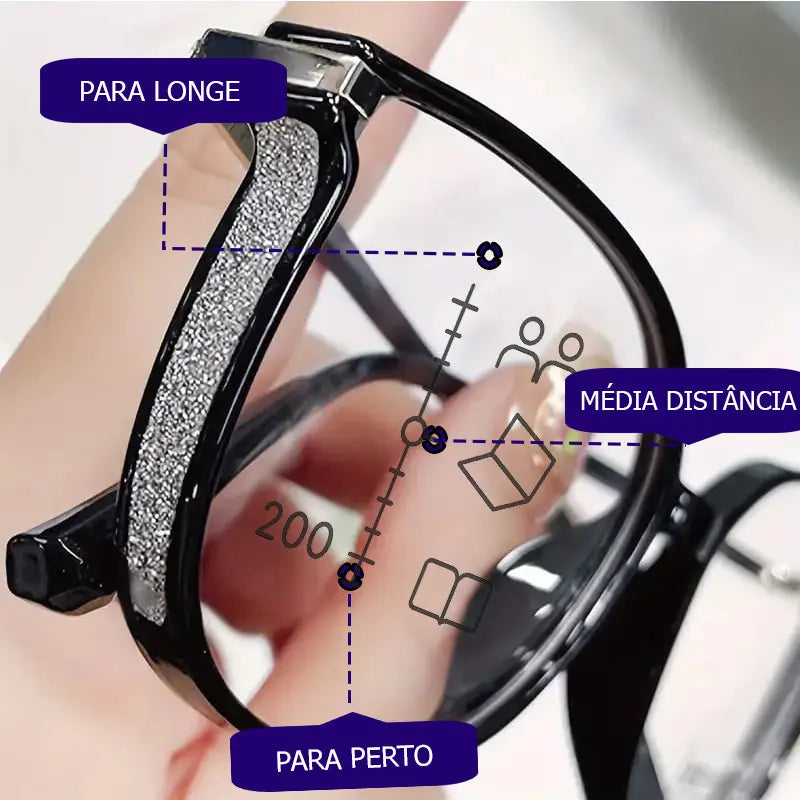 Óculos Multifocal Crystal Fashion - Últimas Unidades